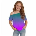 thumbnail image 5 of WRKEKC Girls Short Sleeve Tops Kids Star Print One Shoulder Short Sleeve Casual T-Shirt for Daily Wear 5-14 Years, 5 of 9