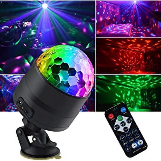 Luces de fiesta de bola de discoteca, luces de discoteca DJ, luces de escenario LED de colores mini, luces automáticas activadas por sonido, luz estroboscópica, decoración navideña de Halloween Li