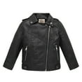thumbnail image 5 of OGLCCG Boys Leather Jacket Kids Full Zipper Motorcycle Biker Jacket with Pockets Trendy Solid Color Cropped Faux Leather Coat 3-14 Years, 5 of 5