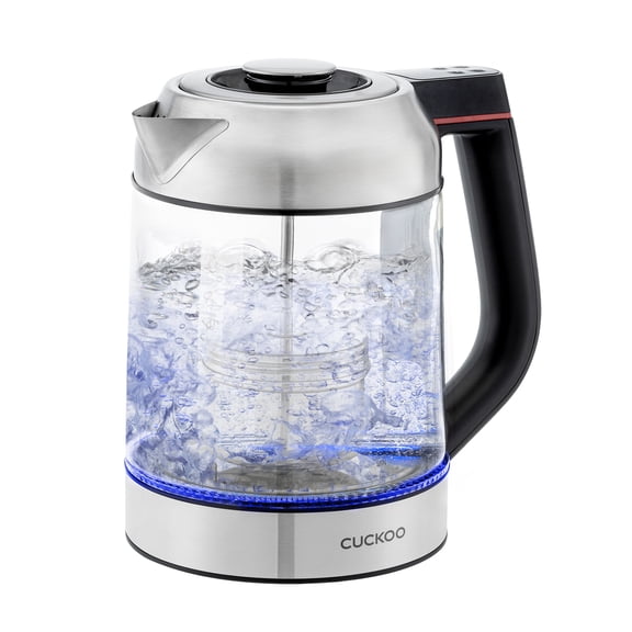 CUCKOO CK-G170BS Electric Glass Tea Kettle w/ Infuser, 7 Temperature Ranges, 1.7 L (Stainless Steel)