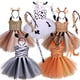 thumbnail image 2 of Disfraz de Halloween para niños, disfraz de animal, tema de bosque, jirafa, vaca, tigre, leopardo, estampado de cebra, vestido de tutú para fiesta de cumpleaños de niñas, 2 of 5