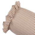 thumbnail image 3 of Home Decor Collection 8" x 36" Tan Striped Ruffle Bolster Decorative Pillow, 3 of 5