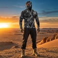 thumbnail image 5 of Mens Long Sleeve Sun Protection Shirts UPF 50+ Fishing Hoodie with Neck Gaiter & Thumbholes, Breathable Quick-Dry Sun Protection Shirt for Outdoor, 5 of 9