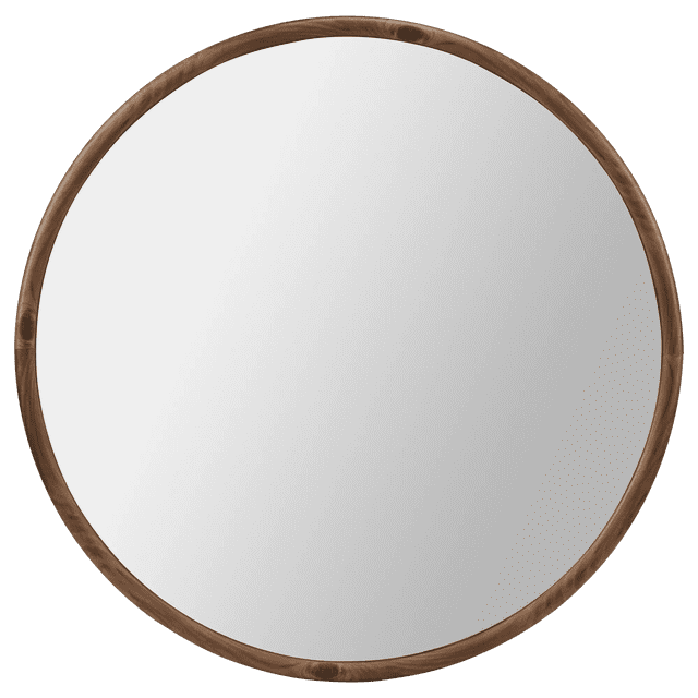Bouclair Miroir Rond à Cadre en Bois Noyer