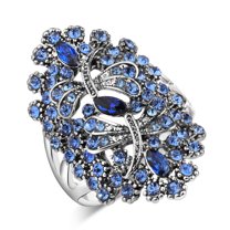 Vintage Dragonfly Ring For Women Alloy Electroplated With Gem Inlay And Elegant European Style For Travel Lovers