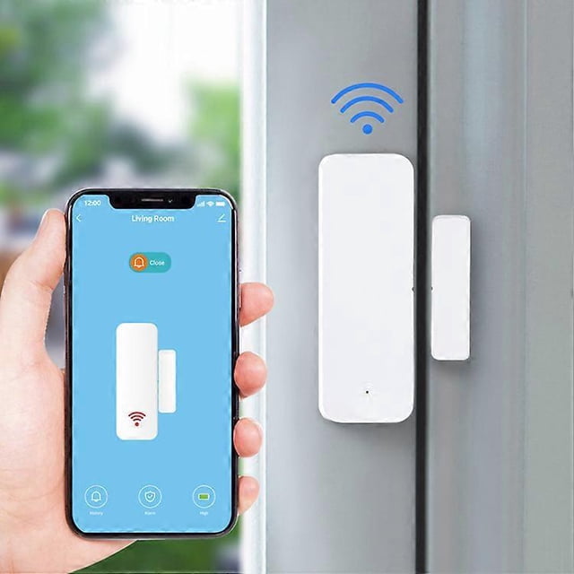 Wireless WiFi Smart Window Door Sensor, Low Energy Home Alarm Remote Control, Suitable for Doors, Windows and Cabinets, Home, Office