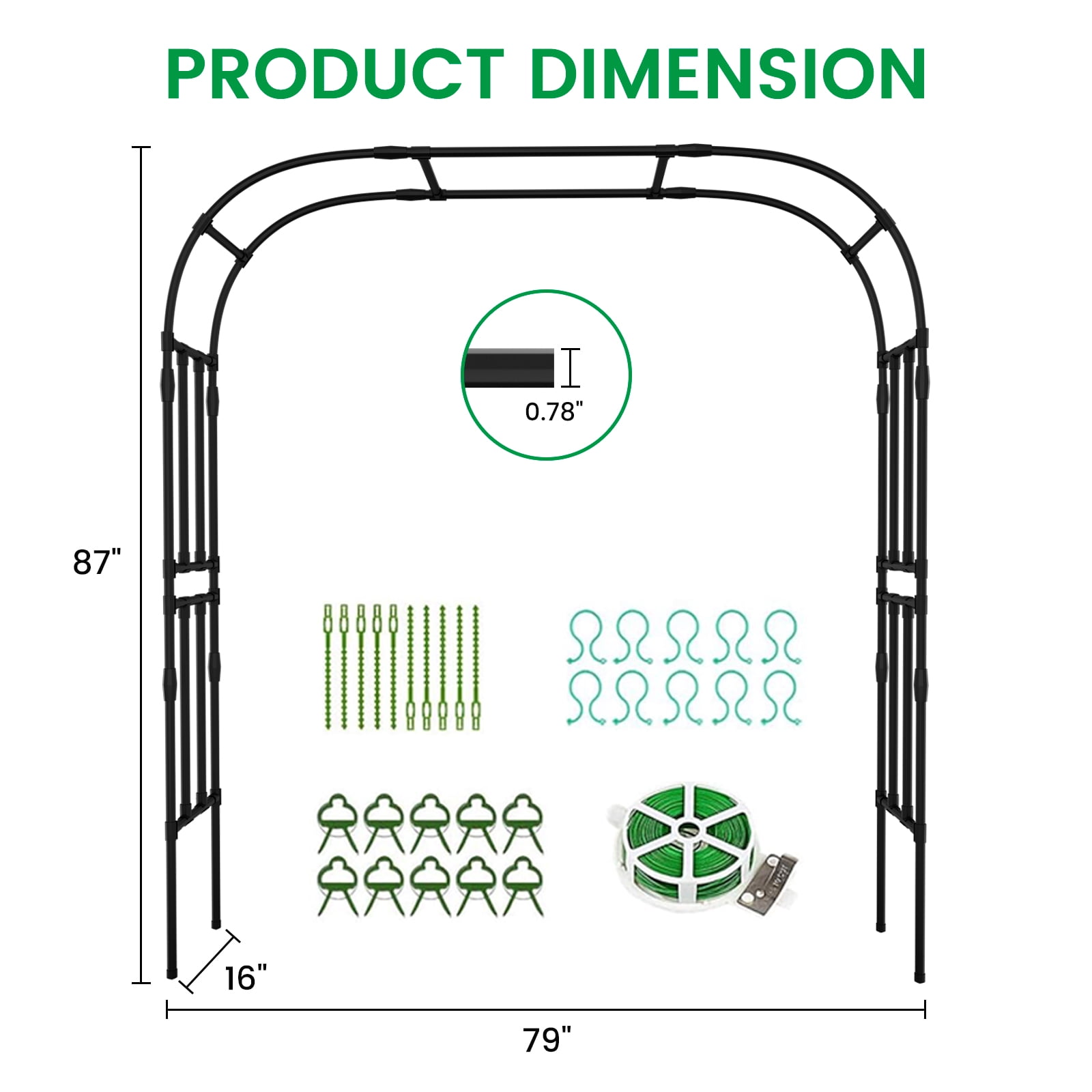 MOPHOTO Garden Arch Trellis for Climbing Plants,87"H Large Garden Trellis OutdoorMetal Plant Support Trellis Archway Arbor Tunnel Trellis for Vegetables Plant Cucumber Trellis Decoration