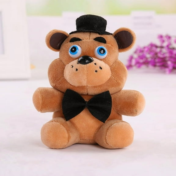 FNAF Nights Plush Toy - Fazbear Plushies Stuffed Animal Doll - Brown Bear Plush Figure Toys for Games Fan, Boys & Girls, 10 Inches