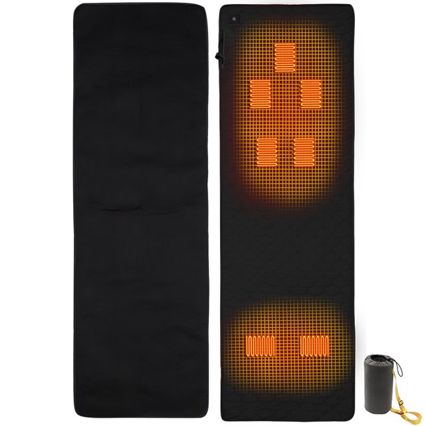 Almohadilla para dormir con calefacción 7 Zonas y 3 Engranajes Likrtyny Alfombrilla Alimentada por USB negro