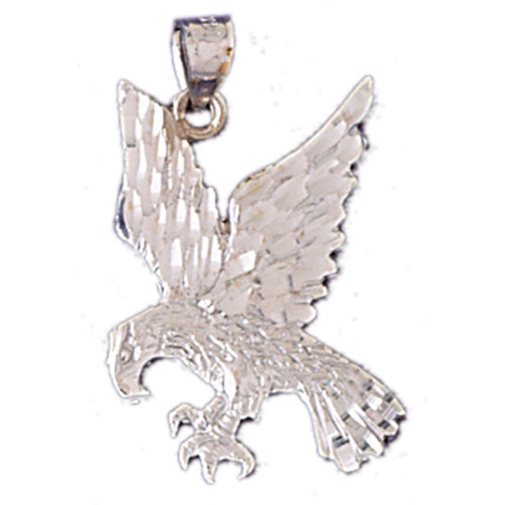 Jewels Obsession Eagle Necklace Rhodium-plated 925 Silver Eagle Pendant with 18 Necklace 