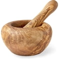 thumbnail image 3 of Forest Decor Olivewood Mortar and Pestle Set - Premium Wood Herb and Spice Grinder - Essential Kitchen Accessories for Fast & Efficient Herb Grinding - Wooden Chopper and Crusher - Smooth Large, 3 of 5