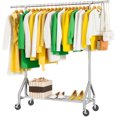 thumbnail image 1 of Perchero Resistente con Ruedas y Altura Ajustable, Burro de Ropa Metálico Extensible, Organizador de Armario y Vestidor, Perchero de Alta Capacidad con Barras Dobles y Ruedas con Freno, 1 of 4