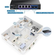 TRENDnet TEG-S562, 6-Port Multi-Gig Network Switch, Unmanaged Desktop Ethernet Switch with Metal Housing, Black