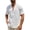 White, variant on BangWanChi Men's Vintage V-Neck Linen T-Shirt Summer Man Casual Solid Color Concise Short Sleeved Blouse Button Shirt