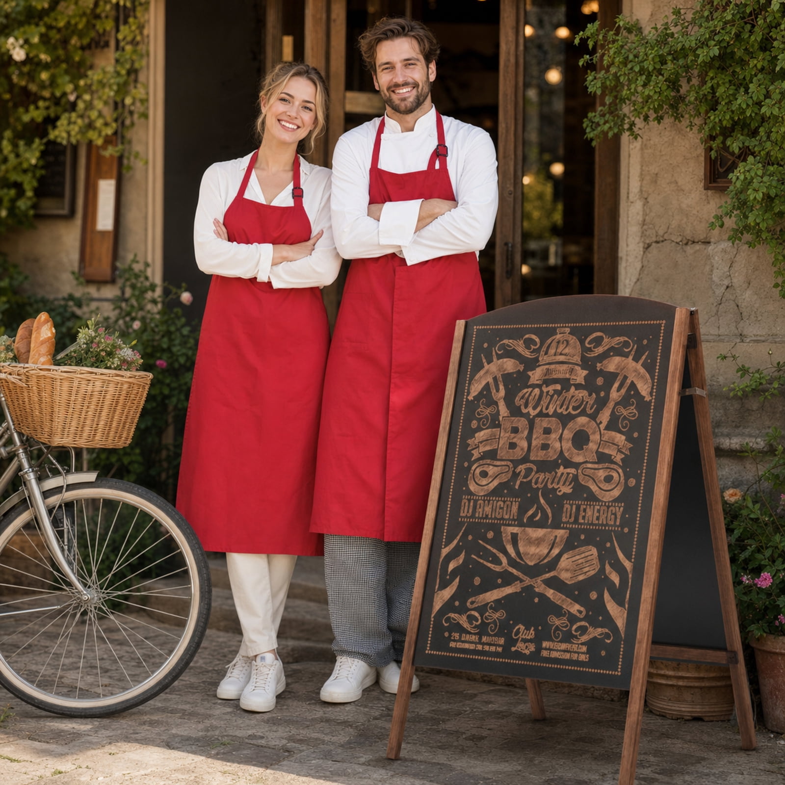 SUGIFT 40 Inch Wood A Frame Sidewalk Sign, Double Sided Chalkboard Folding Sandwich Board for Wedding Restaurant Cafe Menu Advertising and Announcements, Black and Coffee Finish