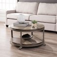thumbnail image 2 of SEI Meubles Konya 32" Rond Urbain Industriel Mobile Table Basse en Chêne, 2 of 10