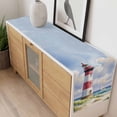 thumbnail image 4 of Beach Lighthouse Table Runner - 36 Inch Long, Kitchen Dining Table Runner Dresser Scarves, Coastal Ocean Ship Sky Oil Painting Farmhouse Decor for Coffee Tables Wedding Party Banquet, 4 of 8