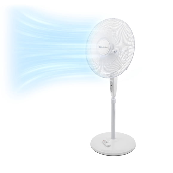 Ventilador de pie oscilante Comfort Zone de 18 pulgadas con control remoto