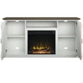 Twin Star Home TV Stand for TVs up to 70” with Electric Fireplace, Stanton Birch/White
