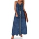 thumbnail image 1 of Vestido sin mangas con cremallera frontal azul transparente Me encantan los jeans azules Vestido vintage para eventos especiales, 1 of 7