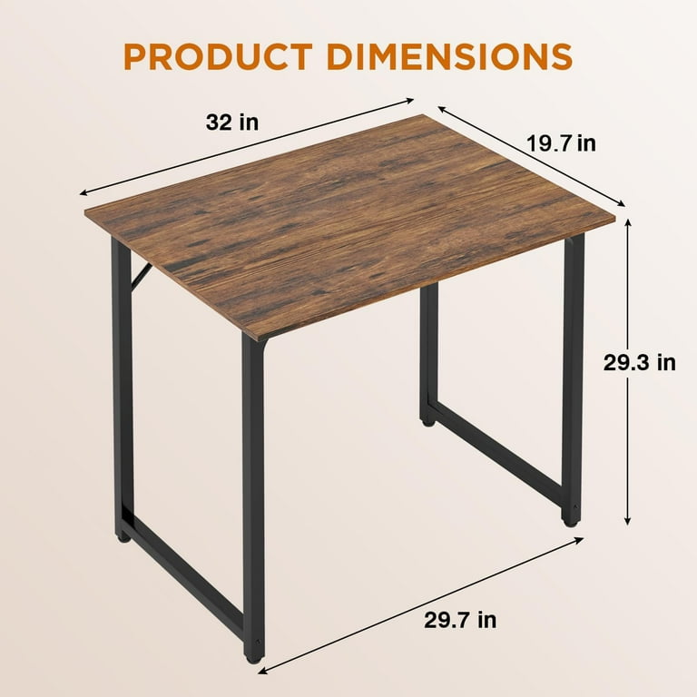 32-inch Compact Desk: Moderne Steel Frame, Space-Saving Writing