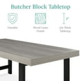 thumbnail image 2 of Best Choice Products 44in Modern Butcher Block Top Coffee Table, Rectangular Wood Accent Table w/ Metal Legs - Gray, 2 of 7