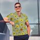 thumbnail image 4 of Fotbe Sage Green With Sunflowers Camiseta Polo de Golf para Hombre con Estampado – Camisa Deportiva Transpirable con Cuello Abotonado-Small, 4 of 6