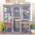 thumbnail image 4 of Aivituvin Large Catio Outdoor Cat Enclosure with Condos, Wood Window Catio Walk in Cat House, Kitty Shelter Indoor with with Door, Platform 70" Gray, 4 of 8