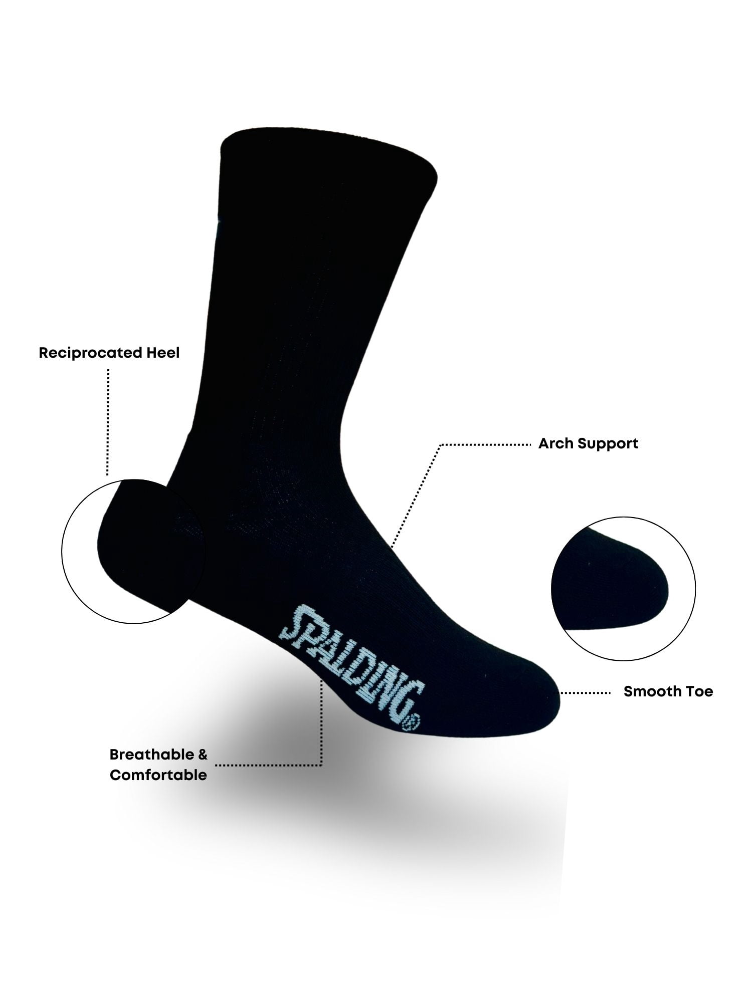 Spalding Men's Neutral Casual Crew Socks, 15-Pack, Sizes 6.5-12