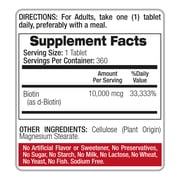 Biotin 10,000 mcg | 360 Tablets | Vitamin B7 Supplement for Hair, Skin & Nails | One Tablet Daily | by Fito Medic's