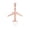 Rose, variant on 10k Rose Gold Airplane Travel Charm Pendant Necklace (PENDANT ONLY)