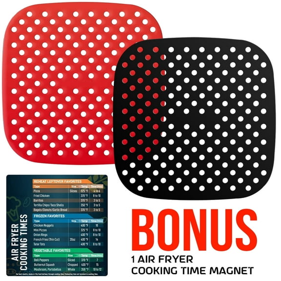 Aricomp Reusable Air Fryer Liner, 8.5 inch Square , Silicone Air Fryer Mats , Air Fryer Accessories