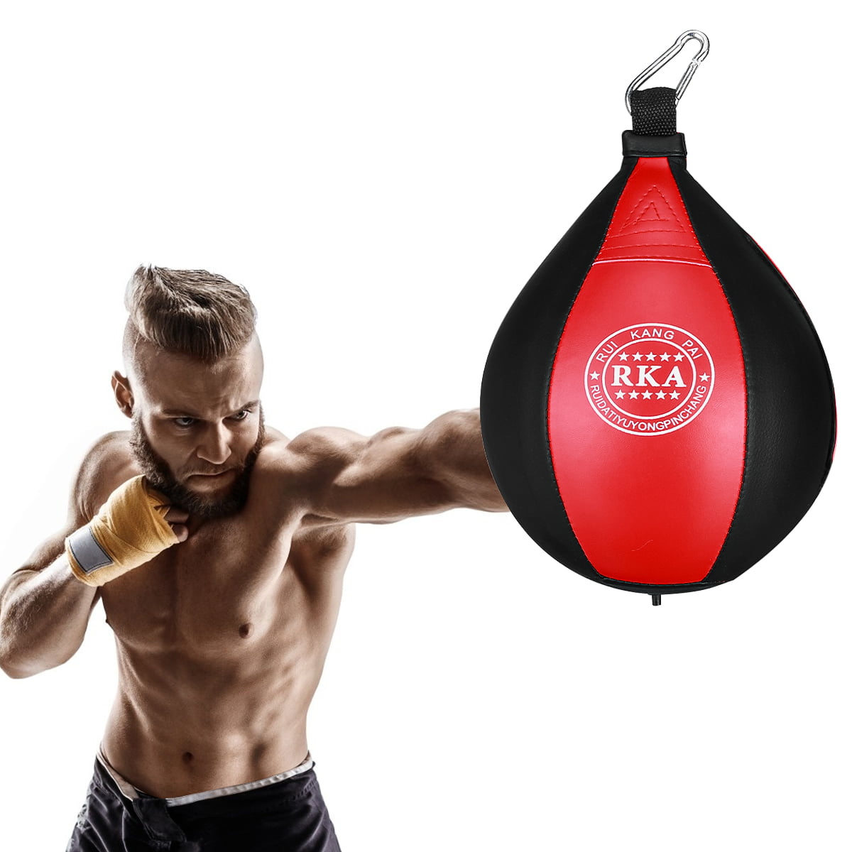 Speed Ball Leather Boxing Swivel Punch Bag Training MMA Punching Platform 