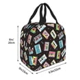 thumbnail image 4 of Kdxio Colorful Retro Tape Print Insulated Lunch Bag,Reusable Tote Lunch Box for Women Men,Leakproof Cooler Lunch Bags for Work Office Travel Picnic, 4 of 6