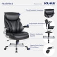 thumbnail image 4 of Nouhaus Big and Tall Desk Office Chair with Lumbar Support, High Back PU Leather Ergonomic Office Chair, Executive Desk Chair Computer Chairs with Adjustable Flip-up Armrests (Posture Lite,Black), 4 of 15