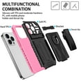 thumbnail image 4 of Compatible with iPhone 14 Pro Back Case, 360 Rotating Removable Belt Clip & Hidden Kickstand & Hard PC + Soft TPU & Anti-fall & Shock Absorption Phone Case for iPhone 14 Pro, Pink, 4 of 10