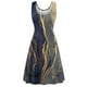 thumbnail image 4 of Vestido estampado de cuello redondo sin mangas cómodo de verano informal de moda para mujer Pompotops  ghjkhdj4773, 4 of 5
