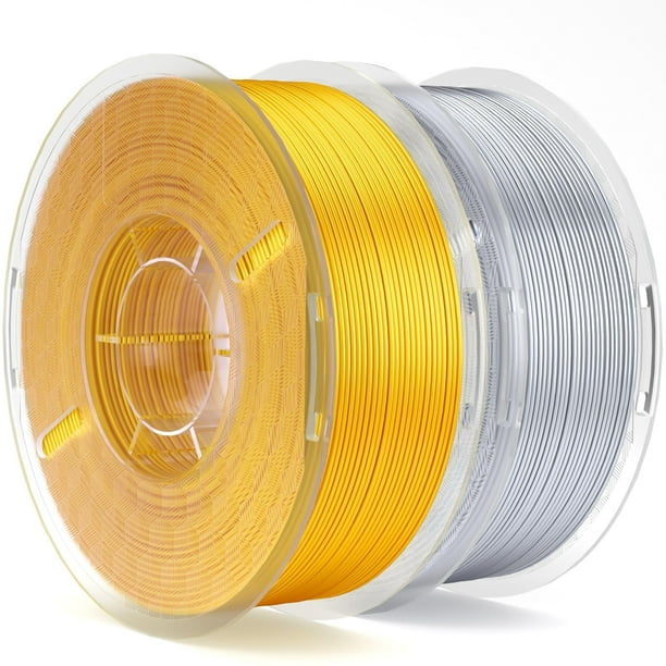 Filamento para impresora 3D ELEGOO Silk PLA, 1,75 mm, dorado y plateado, 2 kg