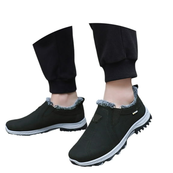 Xmyrz Waterproof Snow Boots For Men Comfy Outgoing Skid Resistant Relaxation Fleece Wide Calf Boots Winter Boots Mens Shoes
