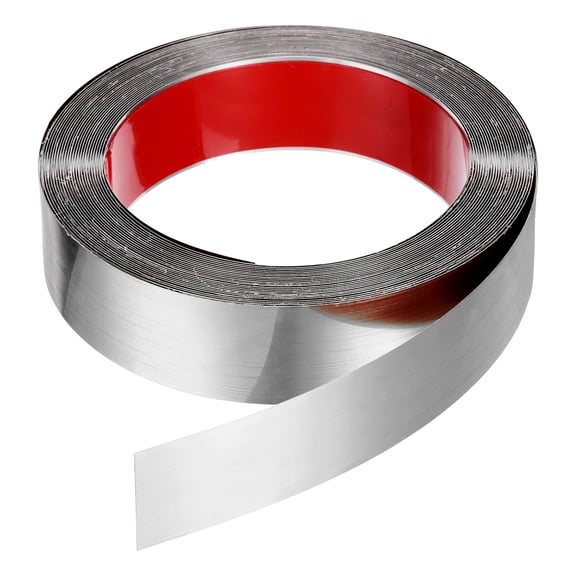 Uxcell 39.4ft x 1.58" Wall Trim Self Adhesive Stainless Steel Mirror Finish Trim, Silver