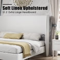 thumbnail image 4 of Merluxy 51.2" King Bed Frame with High Headboard,Upholstered Bed,White, 4 of 9
