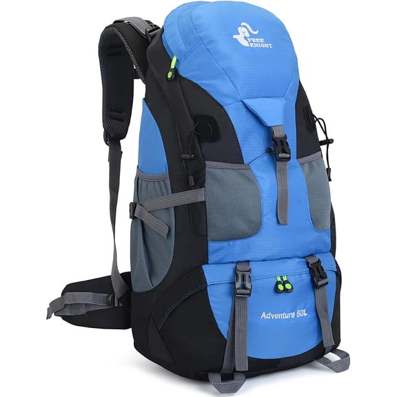 Blusea 50L Hiking Backpack, Water Resistant Lightweight Outdoor Sport Daypack Travel Bag for Camping Climbing Skiing Cycling