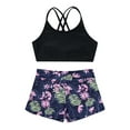 thumbnail image 4 of YEAHDOR Girls 2Pcs Animal Prints Sports Suit Crop Top with Wide Elastic Waistband Shorts, 4 of 7