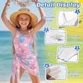 thumbnail image 5 of SEANATIVE One Piece Swimsuit for Girls with Short Sarongs Chiffon Cover Cut Out Back Bathing Suit Adjustable Strap Swimwear 2 Pcs Set, 11-12 Years, Easter Eggs Floral Pink, 5 of 7