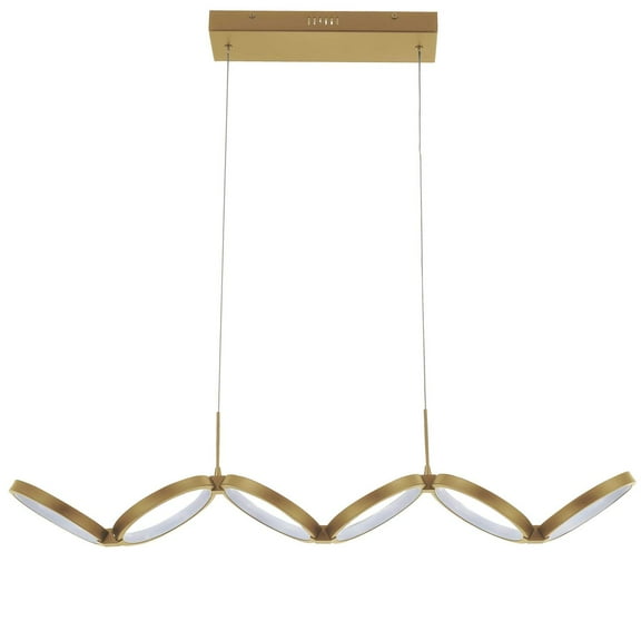 Dainolite 50W Horizontal Pendant, Aged Brass w/ White Silicone Diffuser