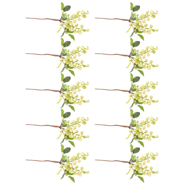 Billuyoard 10 unids/set de bayas artificiales realistas para decoraciones navideñas, apariencia realista y duradera Decoración lechoso 25cm