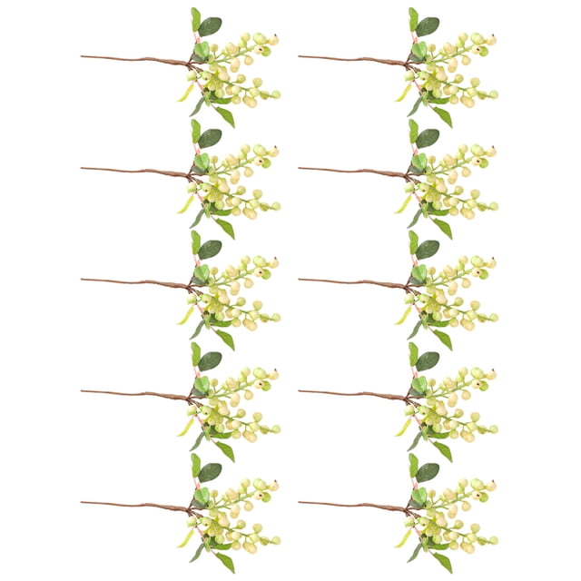 Wosthever 10 Uds. De bayas artificiales realistas ABS para decoración del hogar, larga vida útil y no fáciles de deformar Decoración lechoso 25cm