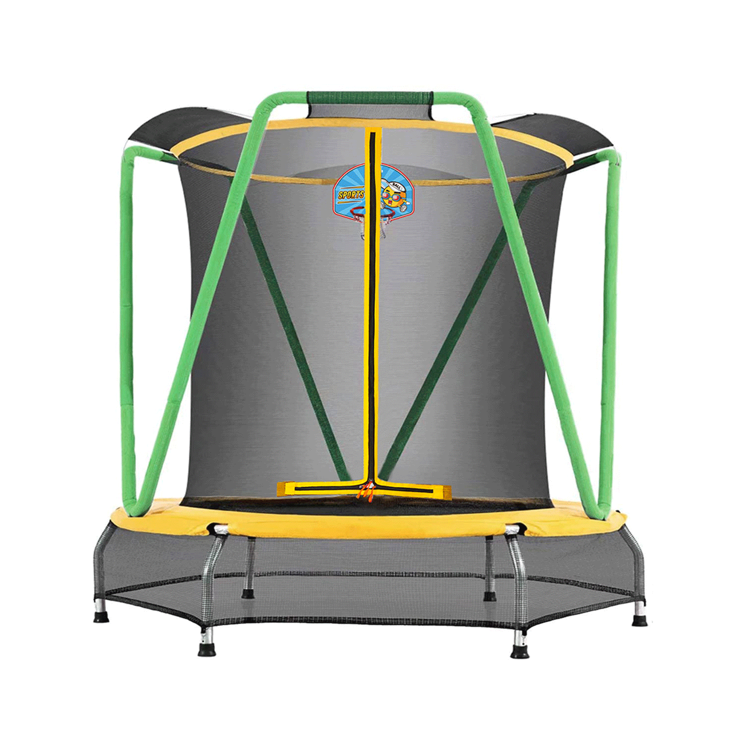 Zupapa Small Trampolines with Basketball Hoop Indoor Mini Trampoline for Toddlers Kids Children Ultra Quiet Age 2-8 54'' 66''