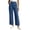 Blue, variant on Wide Leg Dress Pants for Women High Waisted Casual Chino Trousers with Patch Pockets Button Front Ankle Length Work Office Lightweight Straight Leg Pant