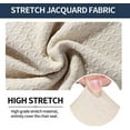 thumbnail image 4 of Juego de 2 fundas de asiento de silla jacquard elásticas beige para comedor, fundas protectoras de asiento de silla antipolvo lavables extraíbles, 4 of 5